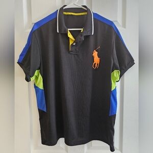 Polo Mens Shirt Black Green Blue medium?